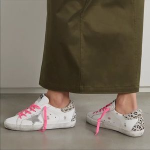 Golden Goose White and Silver Sneakers Distressed Leather